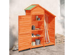 Brown garden tool shed 120x53.5x170 solid pine wood JFWB16317