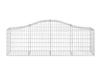 3-piece arched gabion baskets, 200x50x60/80 cm, galvanized iron, MITN93848