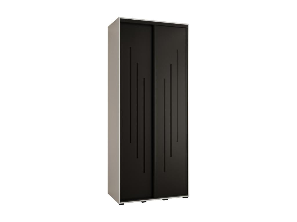 Boisona 8 Sliding Door Wardrobe 235.2/120/60 2 Doors White/Black/Black QECB38879