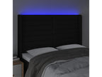 Black LED Headboard 147x16x118/128 cm Fabric JKXR53034