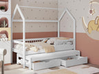 Boisona 166 Single Bed with an additional pull-out bed, White, 90x190 - 90x200 cm, Wood, EOKA01197