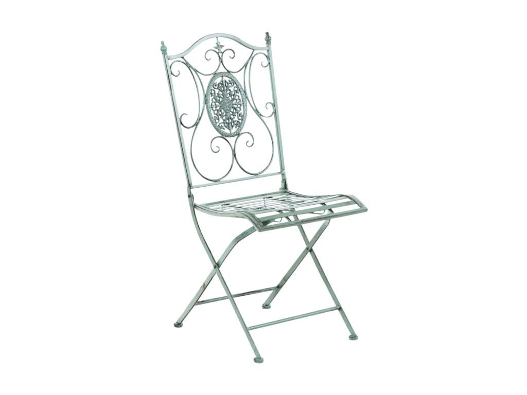 Set of 2 Garden Chairs - Metal / Metal - Antique Green - Boisona GOIG22453