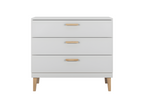 Complete bedroom set including 60x120cm cot, chest of drawers and wardrobe Lysvia - White SMTY96334