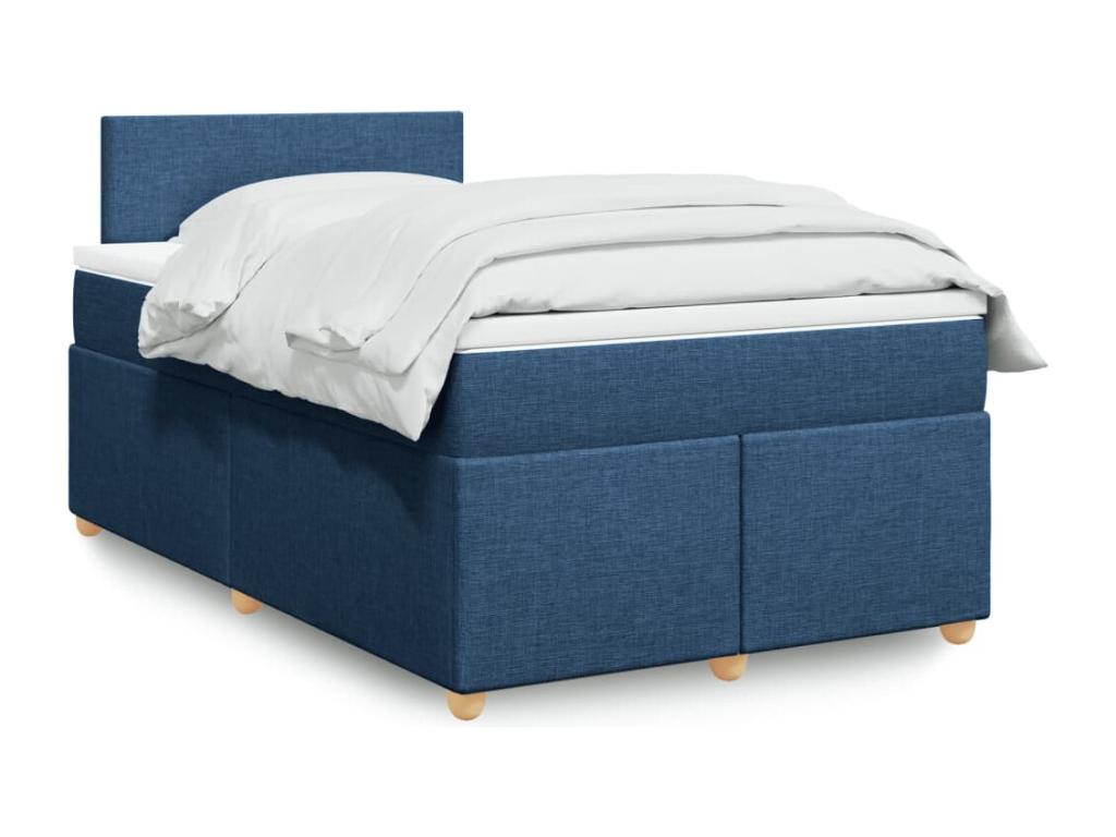 Boisona bed base with blue mattress 120x190 cm fabric LEEB02461