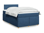 Boisona bed base with blue mattress 120x190 cm fabric LEEB02461