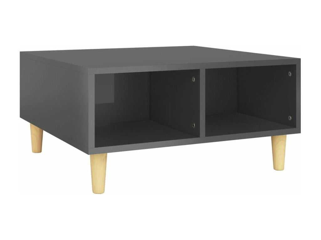 Coffee table, glossy grey, 60x60x30 cm, chipboard, IYBG04011
