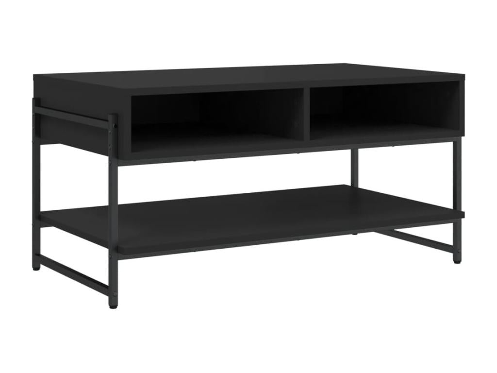 Black coffee table 90x50x45 cm engineered wood XSIS76898