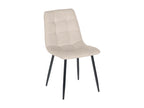 Set of 4 dining chairs - Velvet / Matte black metal - Cream - Boisona KXGG03029