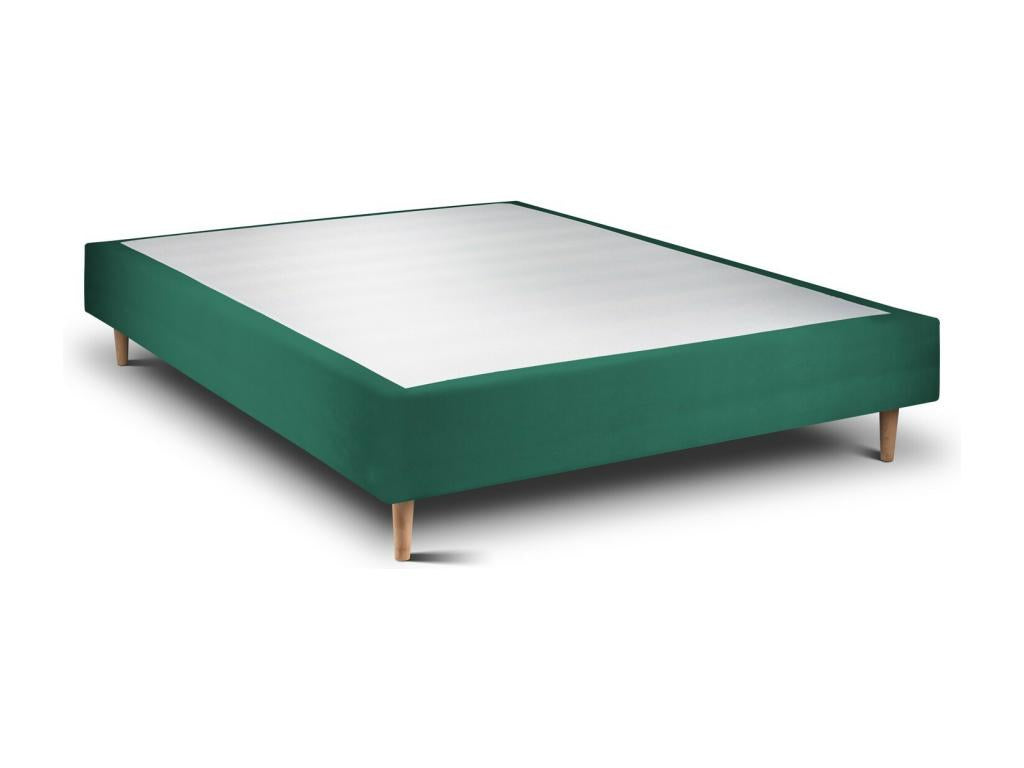 Upholstered Green Velvet Bed Base 140x190 H35cm HZWX99499
