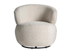 Off-white looped cotton swivel armchair 73x71x72 cm UPHA99227
