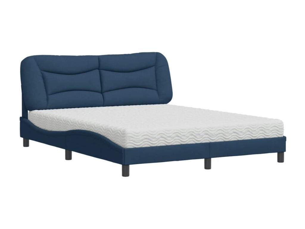 Bed with blue mattress 160x200 cm fabric LIQA29413