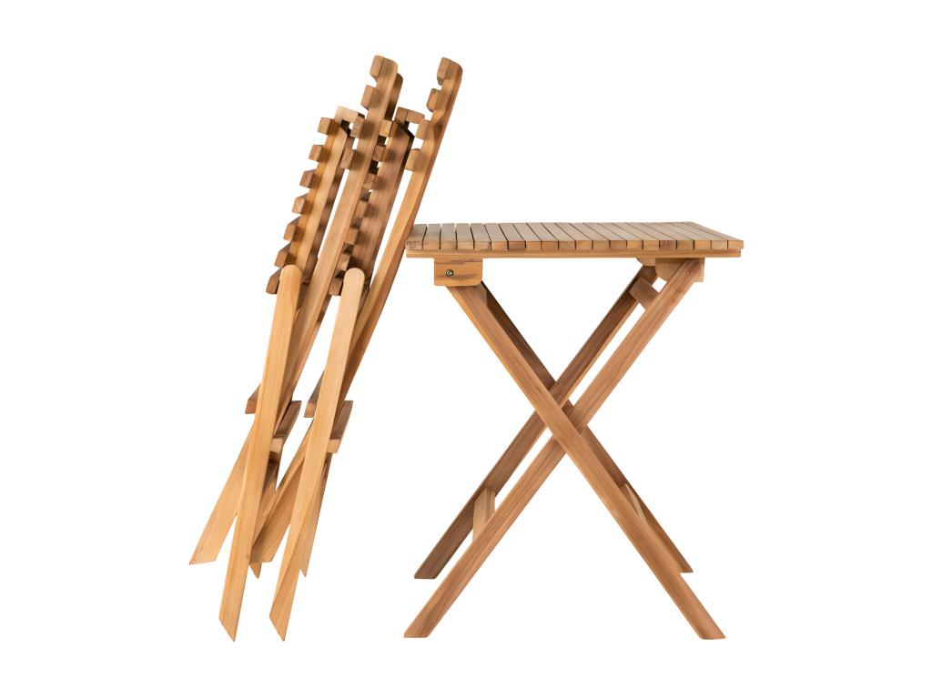 Boisona - Garden set with 2 chairs and 1 wooden table - Natural color TORC01680