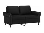 2-piece sofa set with cushions, black faux leather, MRZX56011