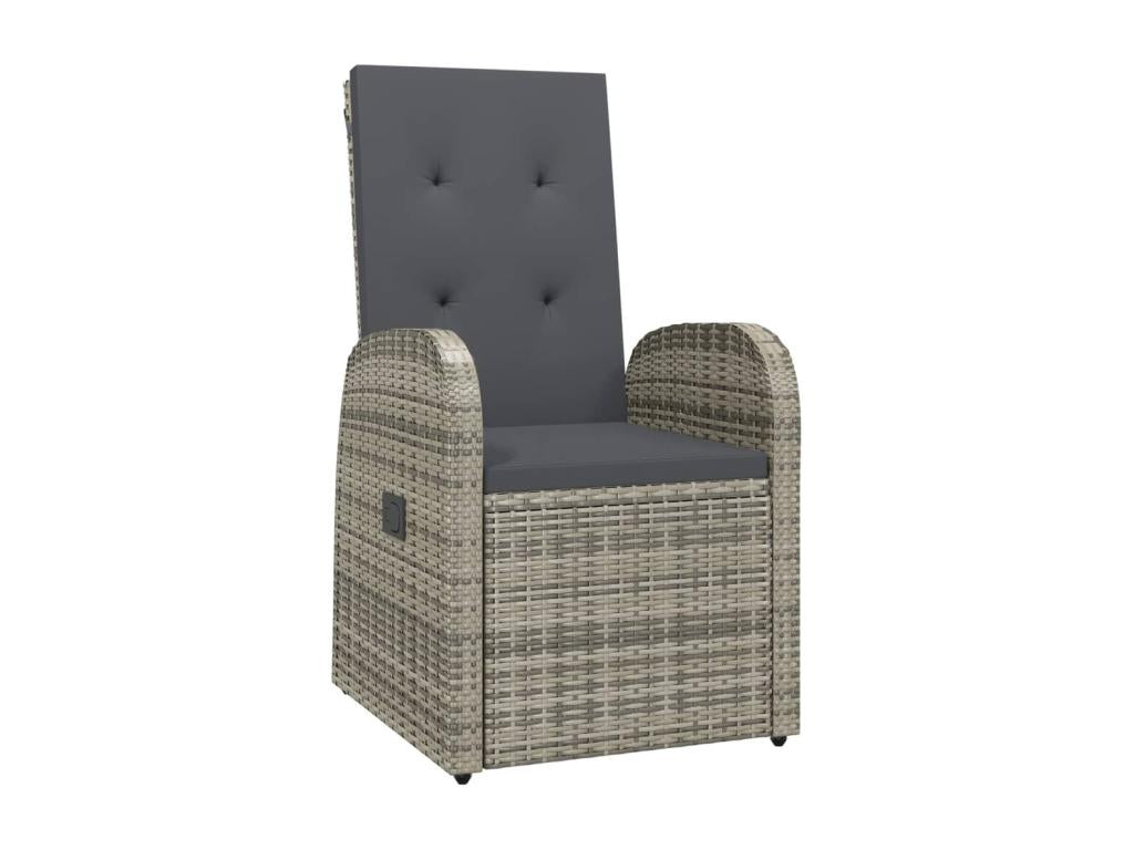 11-piece garden dining set with grey poly rattan cushions MOAT96358