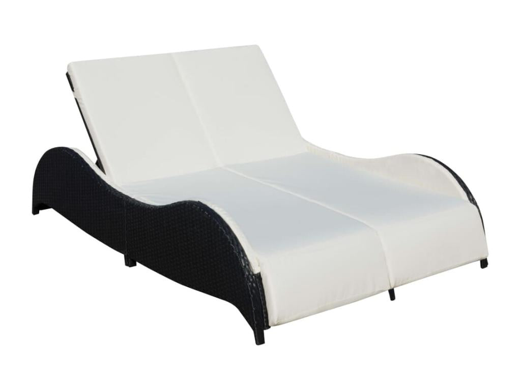 Black resin sun lounger/deckchair 200x132x45 cm 02 0012729 NEKJ94300