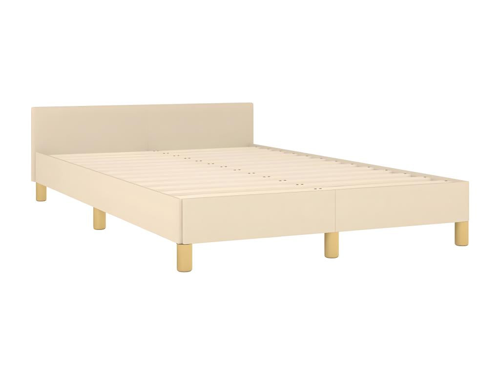 Bed frame with cream headboard 120x190 fabric UGVV94752