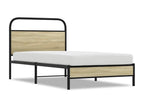 Bed frame without mattress 90x190cm oak Boisona engineered wood BMAA83563