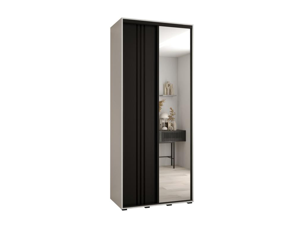 Boisona 7 Sliding Door Wardrobe 235.2/110/45 2 Doors White/Black/Black YCPF98789