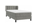 Boisona bed base and mattress, light grey 90x200 velvet CVXC22933