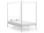 White metal four-poster bed frame without mattress, 120x200 cm, TCGB93013