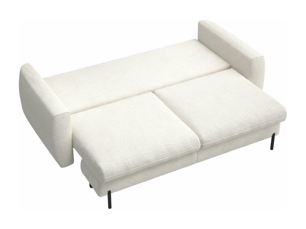 3-seater convertible sofa - in waterproof cream chenille fabric - Boisona QRMR17917
