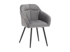 Grey velvet dining chairs - 2 pieces, 44cm diameter x 85cm height, WMBO93572