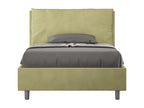 Single bed with 120x190cm upholstered microfiber base, green, Boisona Large HRGS74834