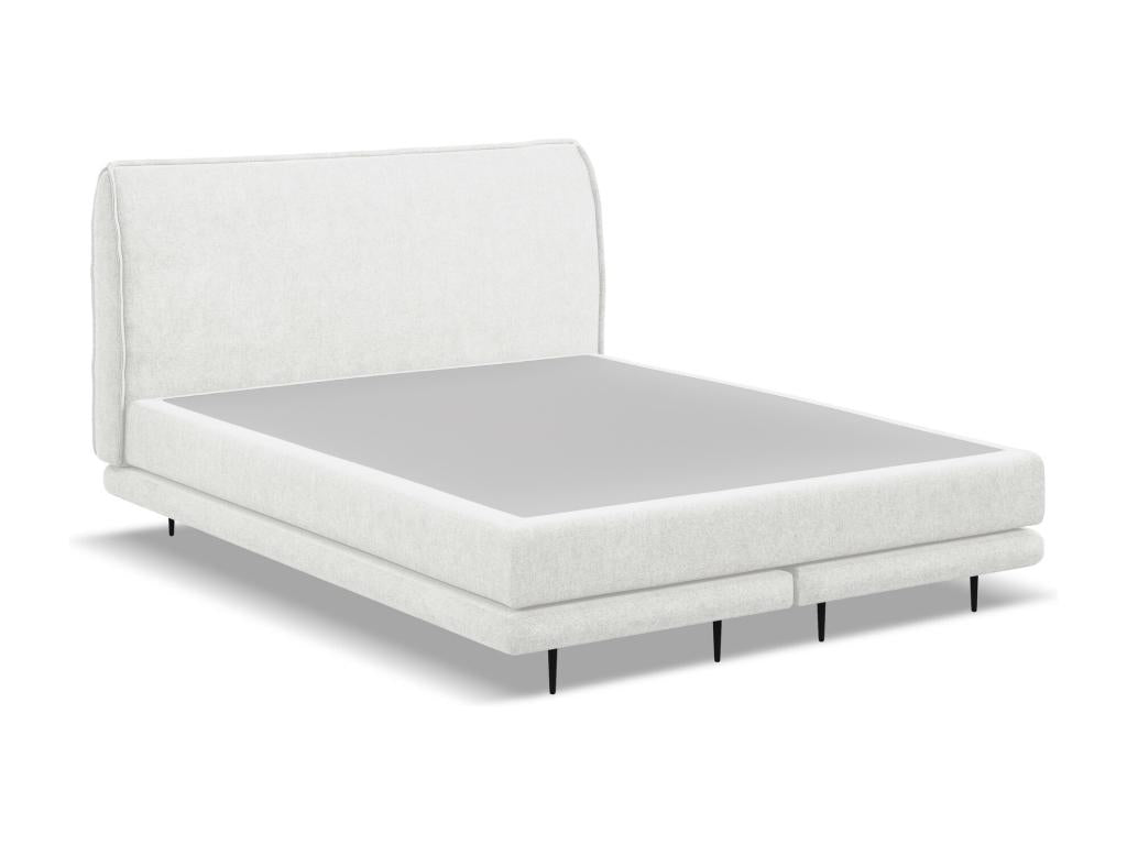 Upholstered bed with 140x200cm looped fabric mattress - white - Boisona OFPI17886