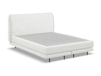 Upholstered bed with 140x200cm looped fabric mattress - white - Boisona OFPI17886