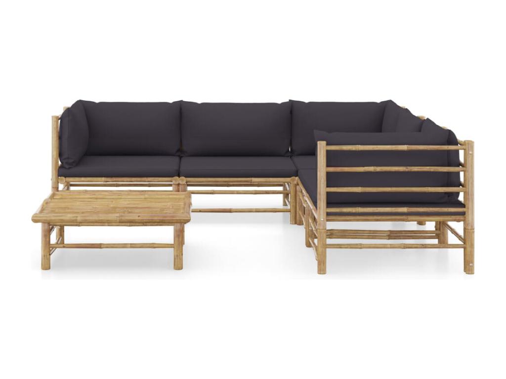 Boisona OWAR34036 6-piece garden furniture set with dark grey cushions