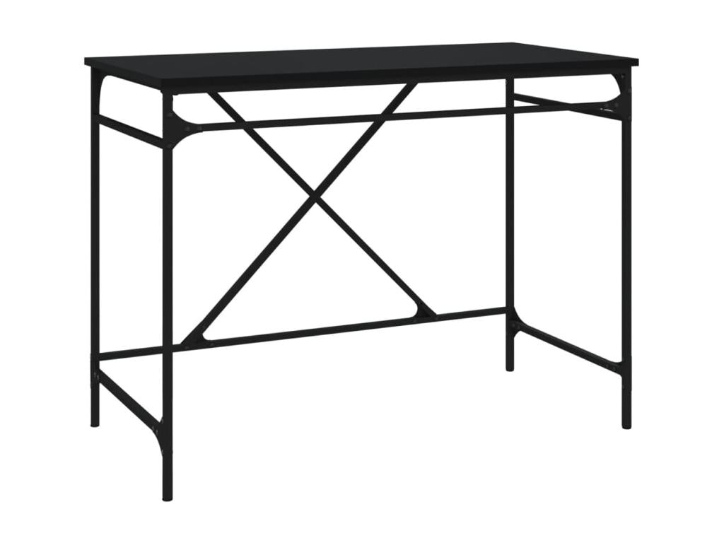 Black desk 100x50x75 cm engineered wood and iron INNA05373