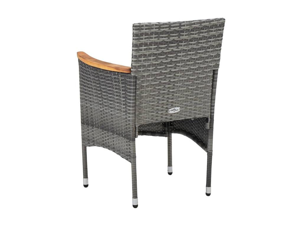 11-piece garden dining set, grey wicker resin, YCSY83854