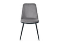 Velvet dining chairs with round backrest and black legs, set of 4, grey, 44cm diameter x 88cm high, EQMD51726
