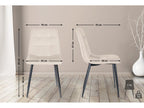 Set of 4 dining chairs - Velvet / Matte black metal - Cream - Boisona KXGG03029