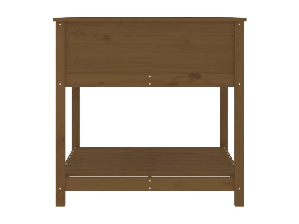 Planter with shelf, Honey brown, 82.5x82.5x81 cm, Pine wood, BJWX56828