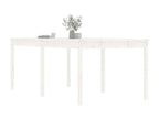 White garden table 203.5x100x76 cm solid pine wood WKSF88444