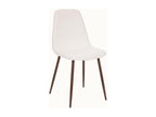 White bouclé fabric dining chair with metal legs KVTA31333