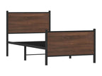 Metal bed frame without mattress, brown oak, 80x200 cm, BGEI15060