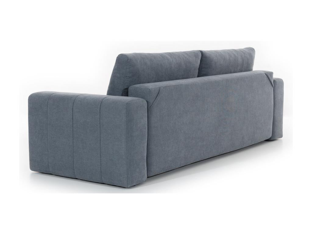 Boisona 245cm 3-seater blue velvet convertible sofa with storage compartment ZGAU31690