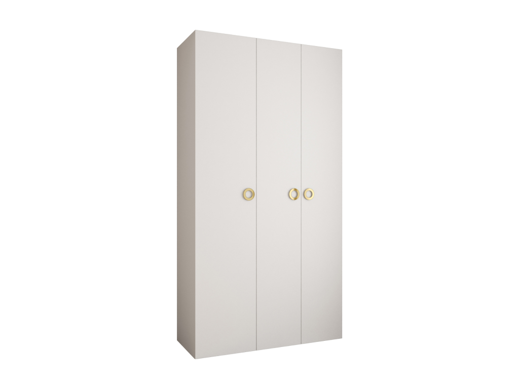 Boisona 1 245.5/130/50 3-door hinged wardrobe, white/gold, BJEI58180