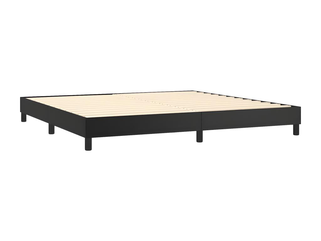 Boisona bed base with black 200x200 faux leather mattress HAGO64326