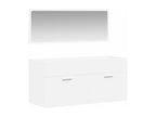 Bathroom cabinet with white engineered wood mirror VTJI40701
