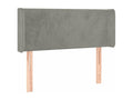 Headboard with wings, light grey, 83x16x78/88 cm, velvet, RAOC94410