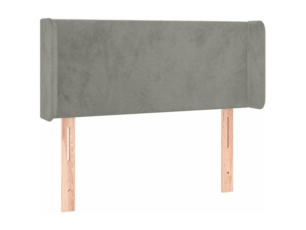 Headboard with wings, light grey, 83x16x78/88 cm, velvet, RAOC94410