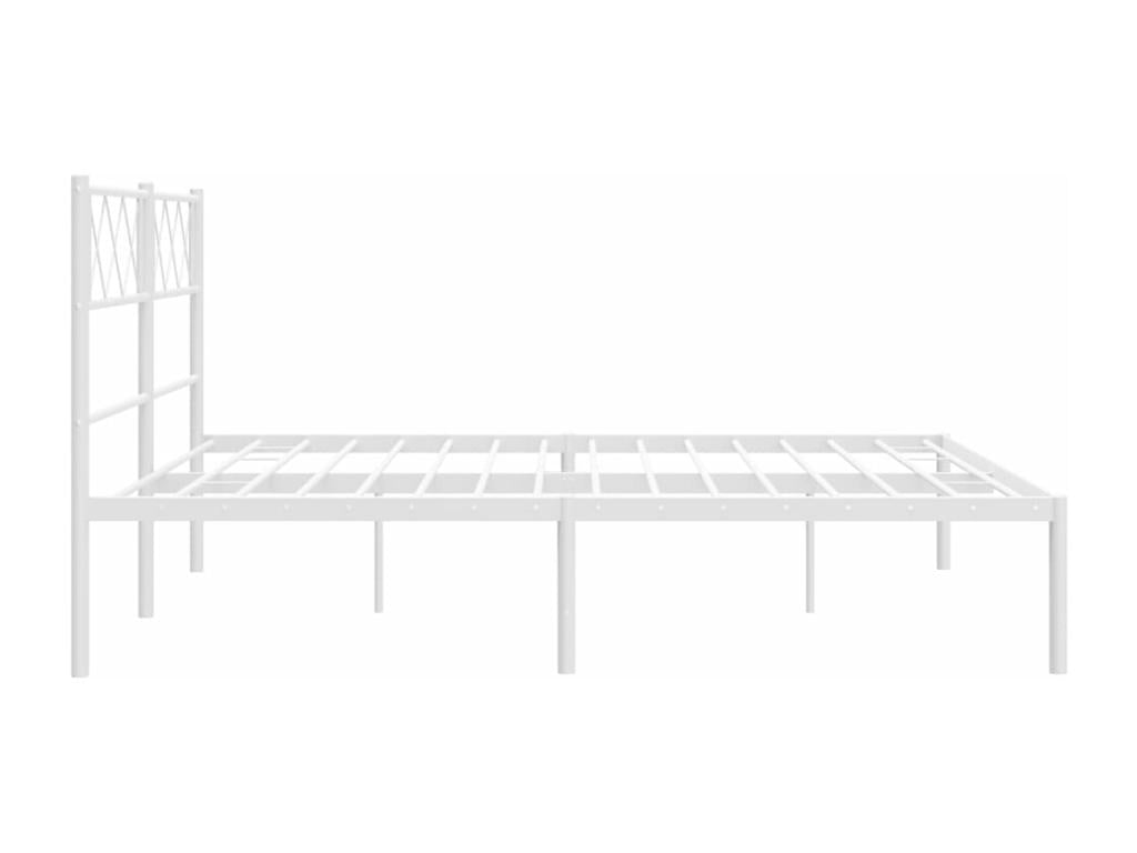 Metal bed frame with white headboard 120x200 DQVE74737