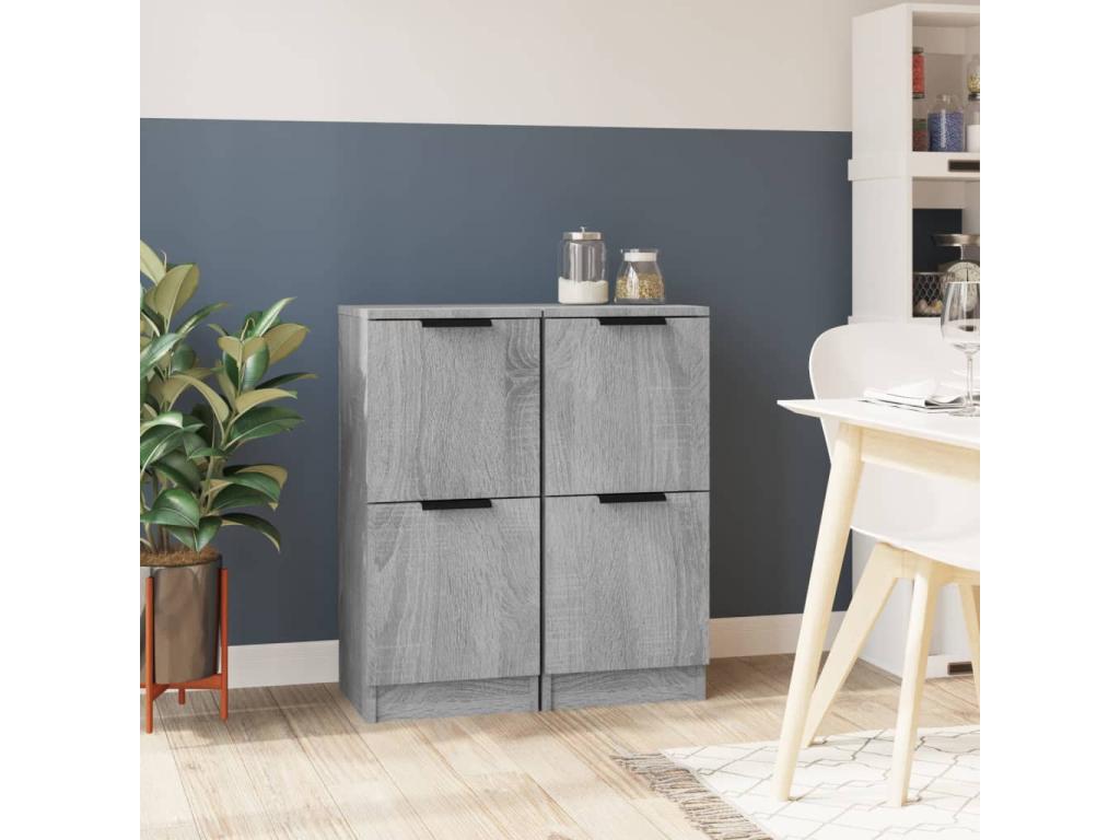 Boisona 2-piece sideboard set, grey, 30x30x70 cm, engineered wood, OCKV73177