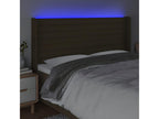 LED Headboard, Dark Brown, 203x16x118/128 cm, Fabric ZQRK87859