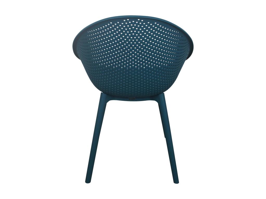 Set of 4 duck blue plastic patio chairs ZYUA43914