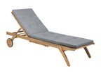 Boisona SFAV86050 Grey Wood Chaise Lounge with Cushion