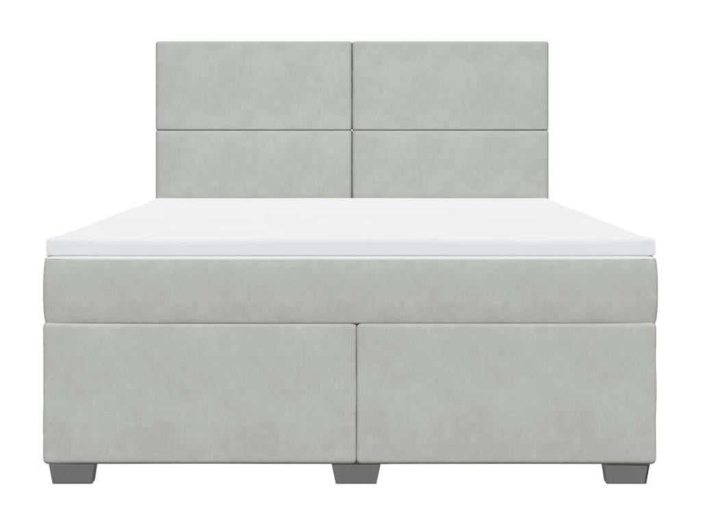 Boisona bed base and mattress, light grey, 180x200cm, velvet, TVXD85641
